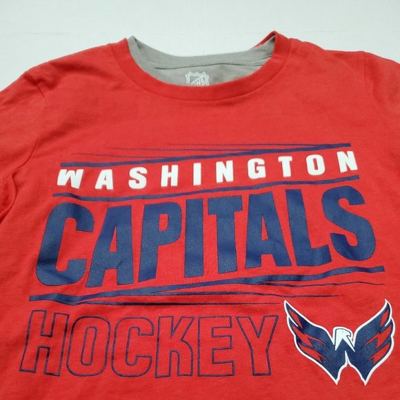 NWT Washington Capitals NHL Long Sleeve Red Gray Shirt Youth Medium New With Tag - Picture 3 of 5